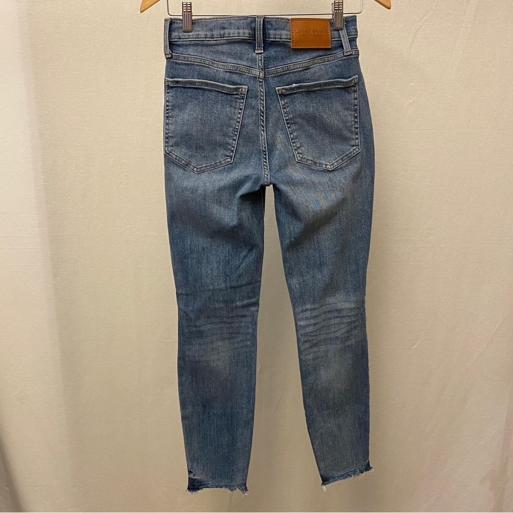 Lucky Brand 2/26 Bridgette High Rise Skinny Ankle Jeans Fray Hem Button Fly - Picture 13 of 14